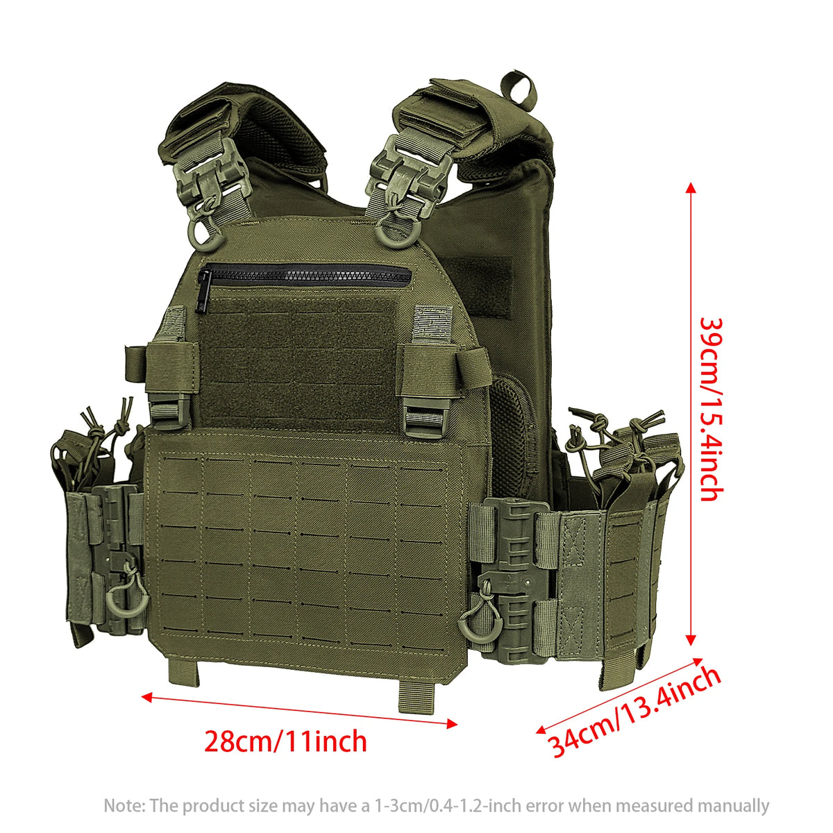 Outdoor multifunctional laser MOLLE hunting vest, breathable and detachable, with multiple equipment bags for reassembly
