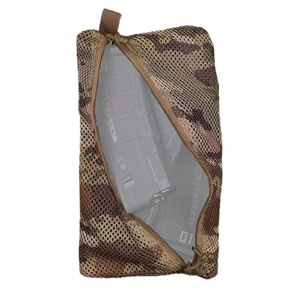 Compact Tactical Camouflage Storage Mesh Pouch Outdoor Hunting Camping MAG Tool Storage Bag 6x12inch Quick Drying Breathable
