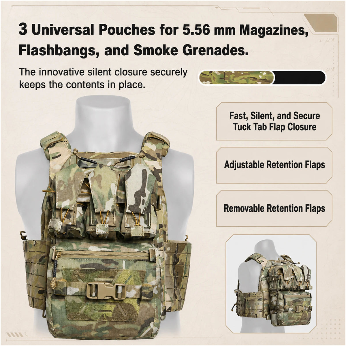 VOTAGOO V5 Tactical Backplate Package Molle Vest Back Panel Carrier for Outdoor Airsoft Hunting Combat Gear