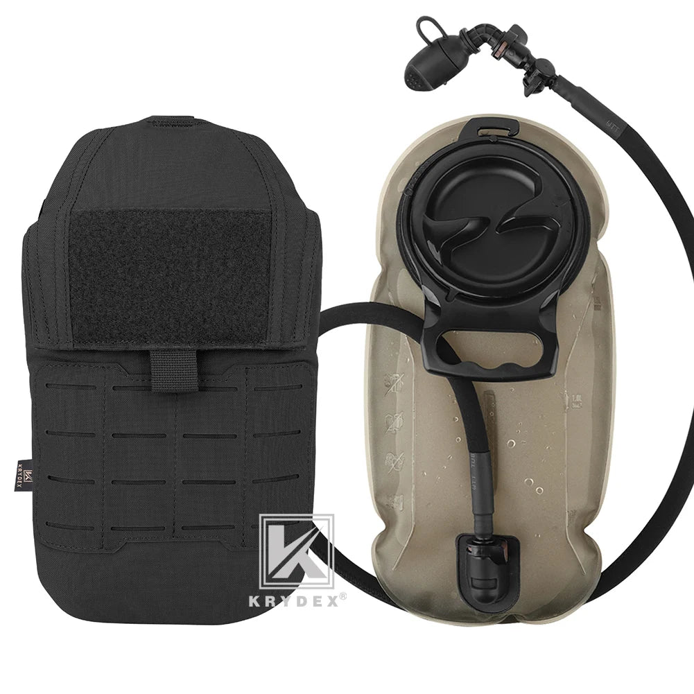 KRYDEX Tactical 1.5L Hydration Bladder Pouch Low Profile Hydra Carrier Pack MOLLE Water Bag Outdoor Hiking Travel Accessories