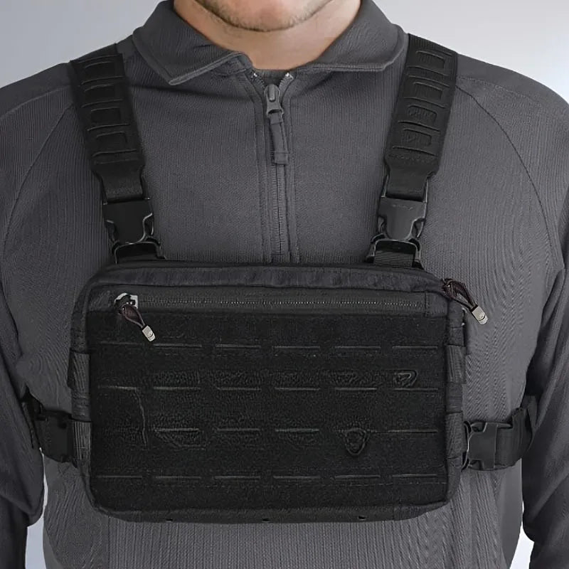 Men Tactical Chest Bag Lightweight Riding Vest Crossbody Pack For Cycling Hiking Camping Daily Use
