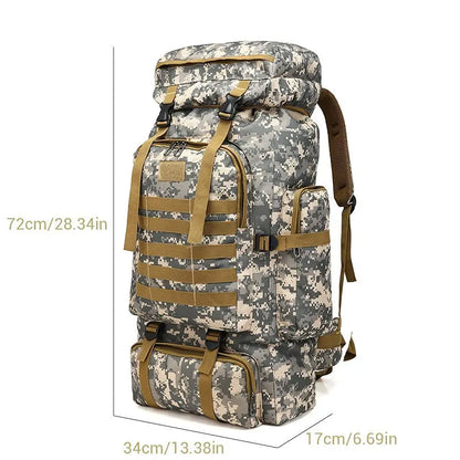 Hiking Backpack Capacity 80L Outdoor Camouflage Rucksack Tartical Hiking Backpack Daypacks Waterproof