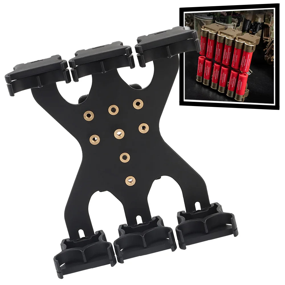 Tactical 12 Gauge Shotgun Shell Holder12 Rounds Adjustable Angle Magazine Ammo Pouch Belt Clip Adaptor Mag Hunting Accessories