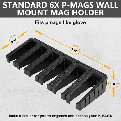 Adoreal Magnetic AR Rack Wall Mount Mag Holder for 5.56 .223 Magazines Wall Magnet AR Mag for Glock G17 G19 G22 G34 G43X Taurus