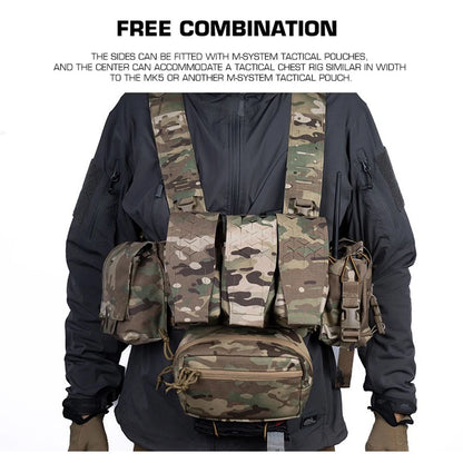 Tactical Chest Rig Rapid Extended Thing Chassis III with MOLLE System for GP/SPUD/SACK Radio Bag Magazine Pouch Expansion Gear