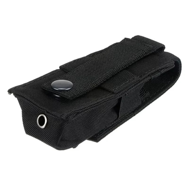 Molle Tactical M5 Flashlight Pouch 9MM Single Magazine Holster Torch Holder Utility EDC Tool Outdoor Hunting Key Knife Waist Bag