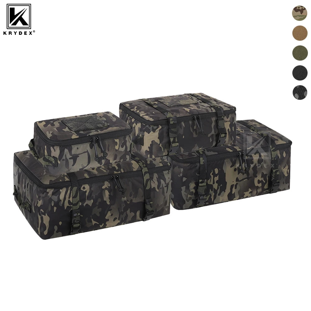 KRYDEX Tactical Travel Packing Organizer Pouch 70D Nylon Packing Cubes Waterproof Luggage Bags YKK Zipper 4pcs set
