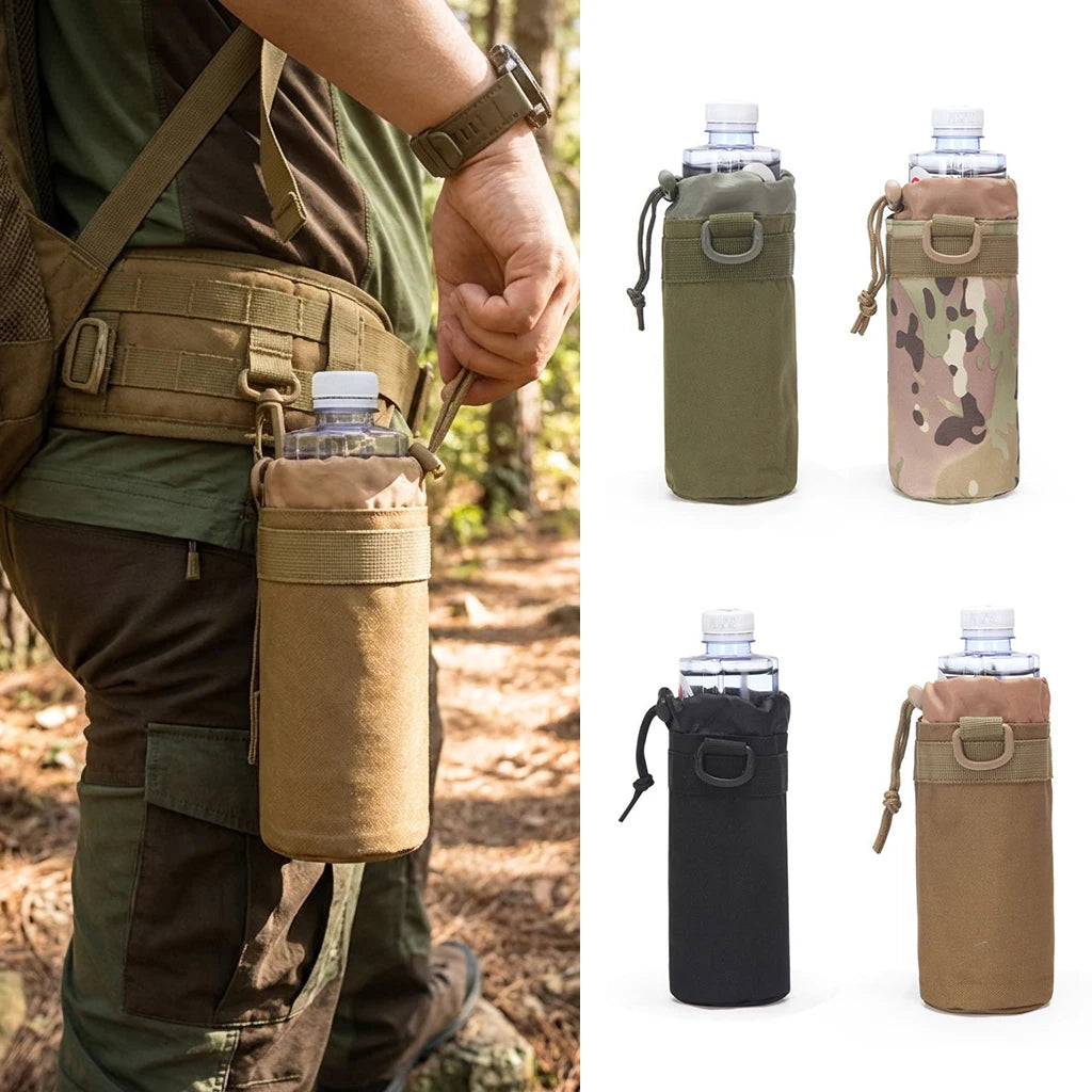 Hiking Water Bottle Pouch Tactical Molle Water Bottle Bag Holder Outdoor Travel Camping Cycling Fishing Hunting Kettle Carrier