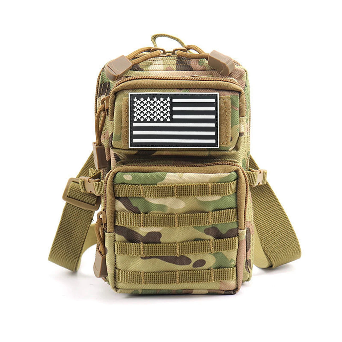 2L multi layered mobile phone bag waist hanging bag, with multiple ways of wearing, suitable for outdoor hiking trips