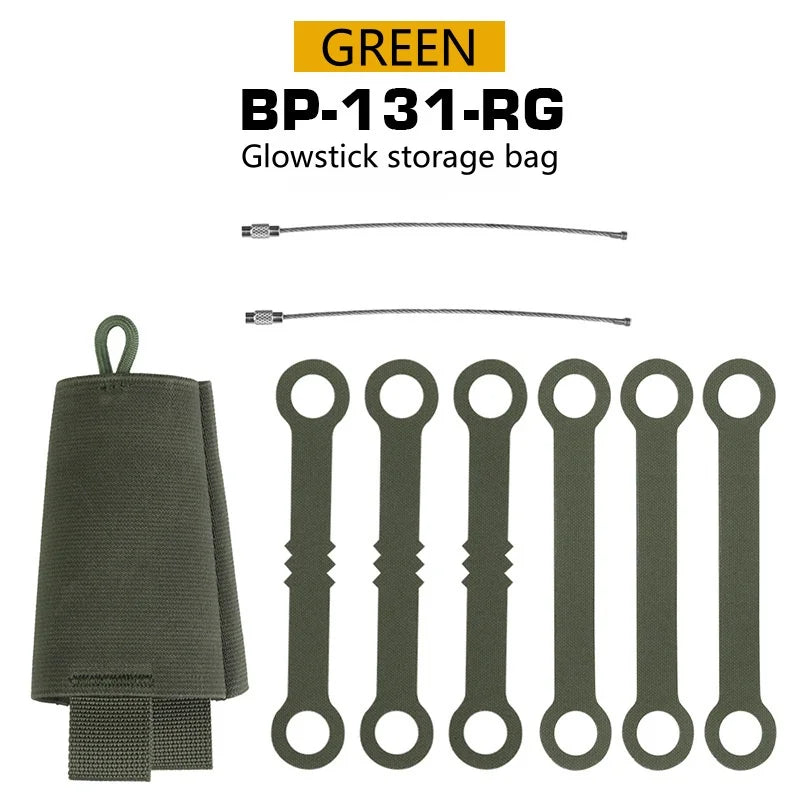 Fluorescent Stick Portable Storage Bag with MOLLE System 6 Pack Glow Sticks Store Pouch Chemlights Keeper for Outdoor Camping