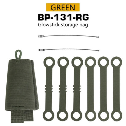 Fluorescent Stick Portable Storage Bag with MOLLE System 6 Pack Glow Sticks Store Pouch Chemlights Keeper for Outdoor Camping