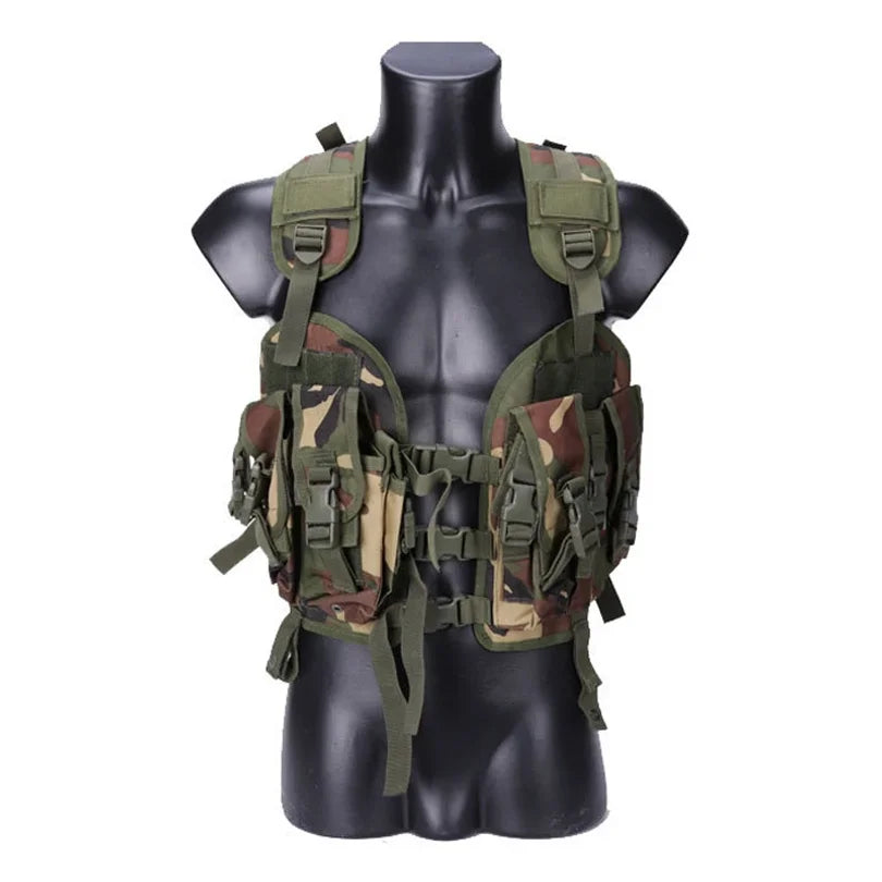Tactical Vest Outdoor Men Airsoft Paintball Body Armor with Water Bag Camouflage Combat Vest