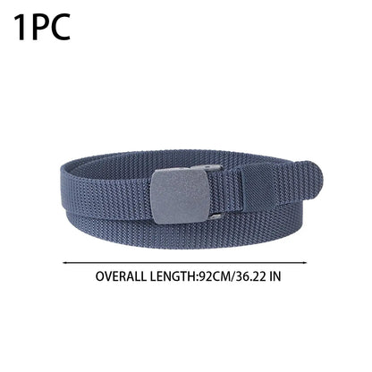 Adjustable Kids Canvas Belt No Hole Elastic Waistband for School Uniform Children Trousers Belt with Smooth Snap for Buckle Safe