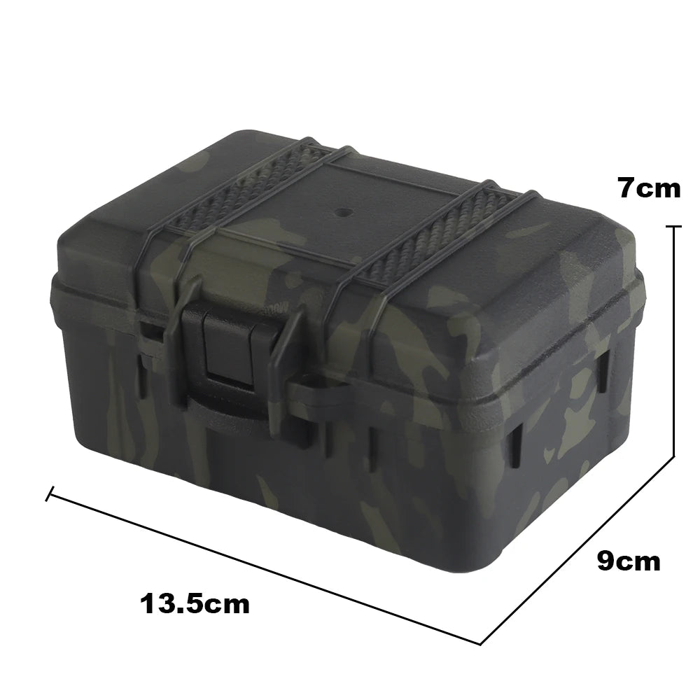 Tactical Camo Storage Box Valuable Item Hard Safety Case Multi Functional Tool Protection Boxs With Pre-cut Sponge Can Lockable