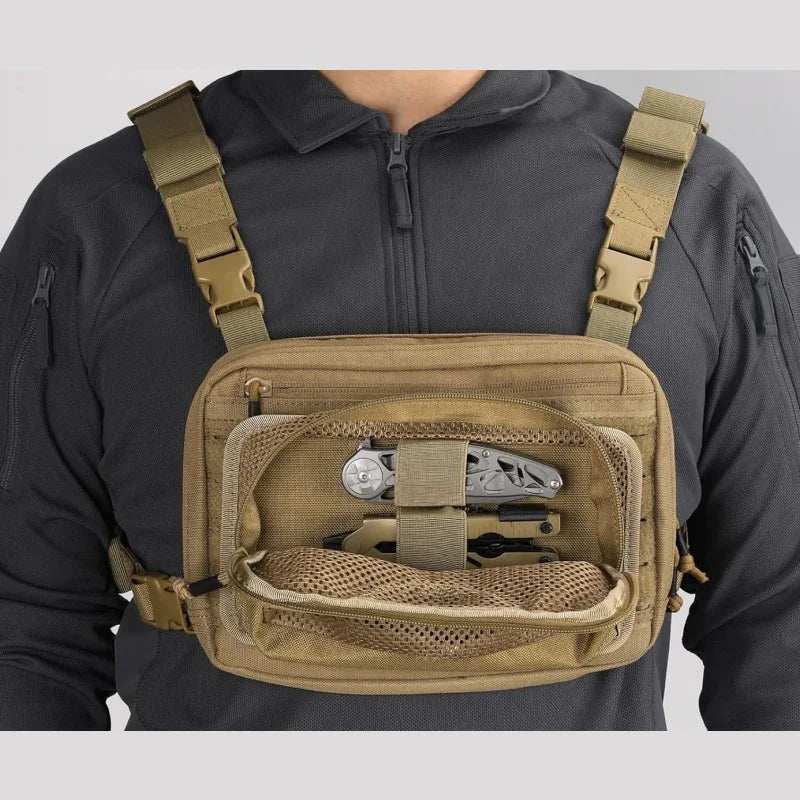 Tactical Internal Mesh Pocket Modular Insert Pouch Hook Loop Fastener Hunting Vest Backpack Organizer EDC Tool Admin Pack Bag