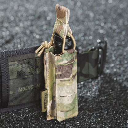 Tactical Pistol Magazine Pouch 9mm Extended Single Mag Pouch Molle  Holster Hunting Flashlight Torch Holder Airsoft Accessories