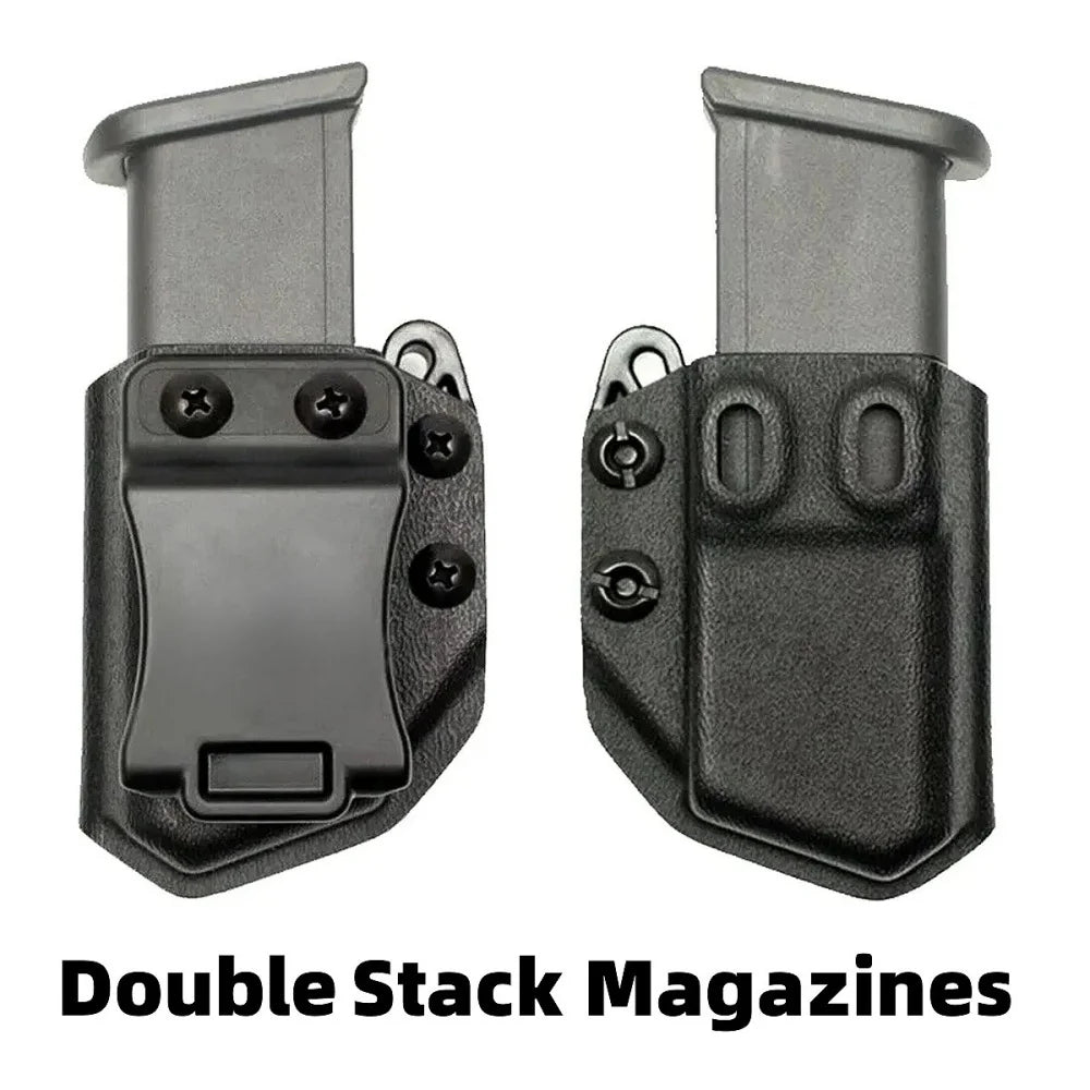 Tactical IWB OWB 9mm .40 universal Belt Clip Single Double Stack Magazine Pouch Holster Mag Carrier Holder for Pistol gun