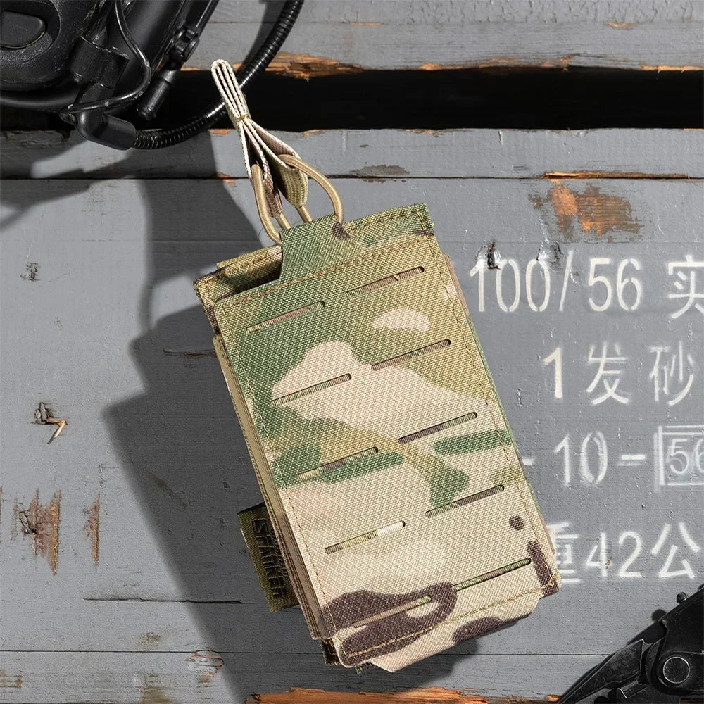 Tactical Molle Pouch Single Magazine Pouch Double-Layer Mag Pouches Universal Cartridge Holder for M4 M14 M16 AK AR