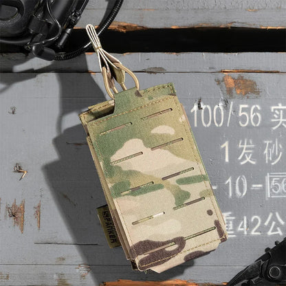 Tactical Molle Pouch Single Magazine Pouch Double-Layer Mag Pouches Universal Cartridge Holder for M4 M14 M16 AK AR