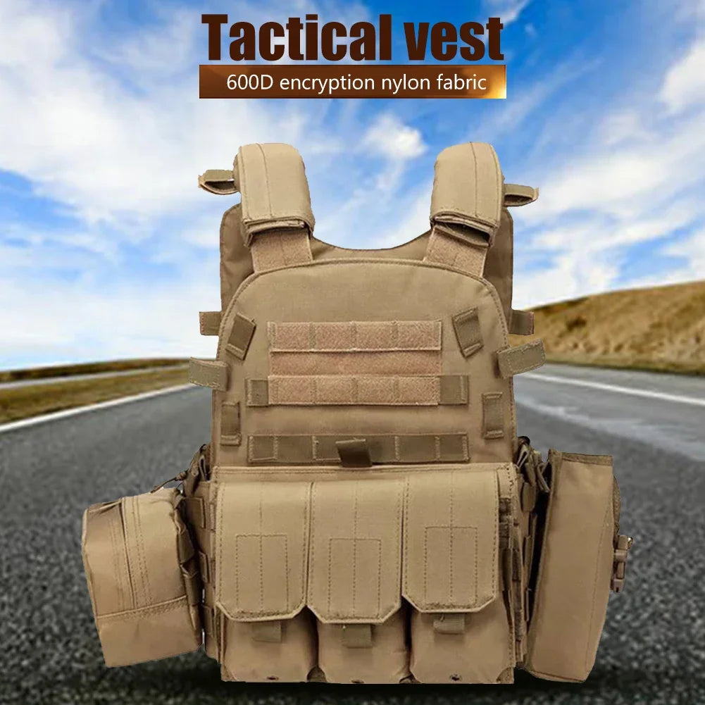 Nylon Tactical Vest Body Armor Hunting Carrier  Men Combat  Camo Military Army Vest Outdoor CS