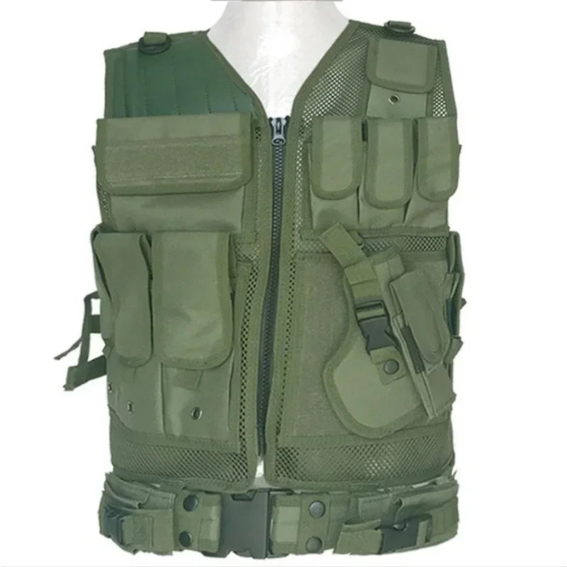 Adjustable Combat Body Armor Vests Molle Tactical Vest Security  Security Hunting Army Outdoor CS Game Airsoft Training Jacket