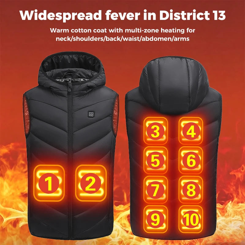 Kids Electric Vest 10 Heating Areas Fast Warmth 3 Gear Temp USB Powered Cozy Inner Layer For Winter Outdoor Boys Girls Washable