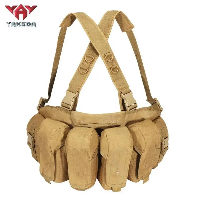Yakeda Tactical Chest Rig  Tactical Molle 6 Magazine Pouches Lightweight Outdoor Hunting Training Tactical Vest Chest Rig