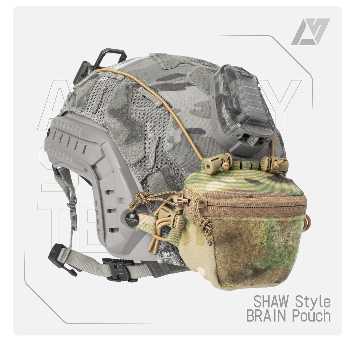 AS Smart System Helmet Rear Storage Pouch Fit Shaw Style Brain Pouch Tiger Spot 500D for Airsoft Wargame