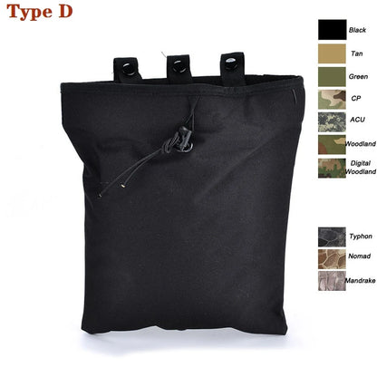 Tactical Molle Folding Magazine Dump Drop Pouch Utility Drawstring Recovery Mag Holster Ammo Bag Hunting Accessories Pouch