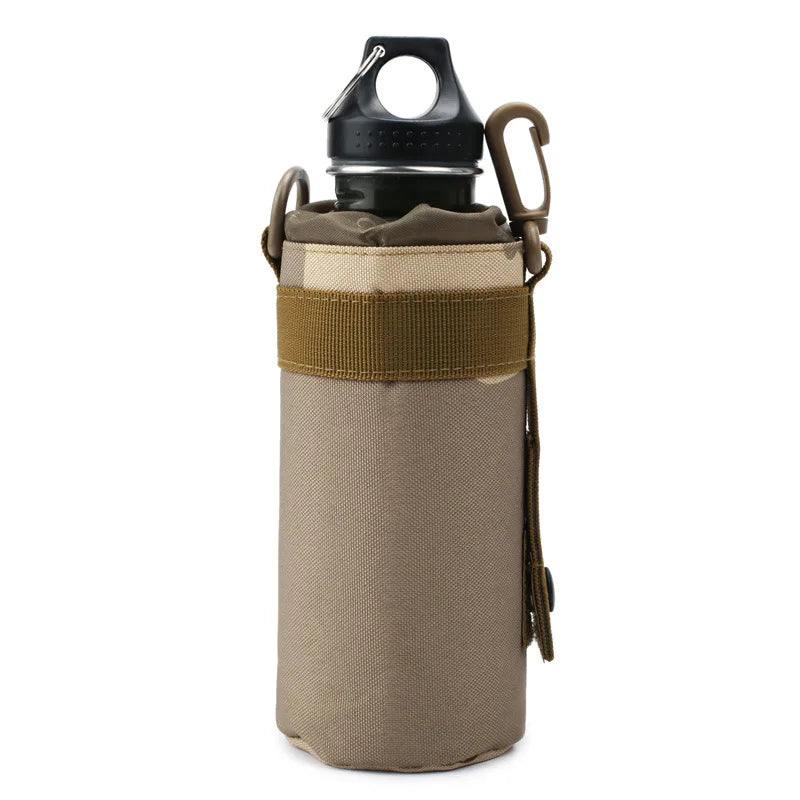 Outdoor Molle Water Bottle Bag Rack Camping Hiking Bicycle Bottle Bag Pulling Rope Multi functional Bottle Bag