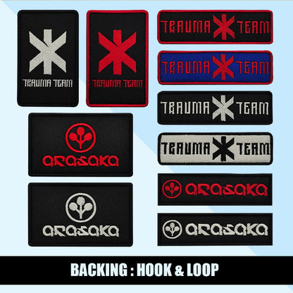 Trauma Team Embroidered Rescue Patches Arasaka Fabric Accessories Patches With Hook&Loop For Jacket Shoulder DIY Sew-on