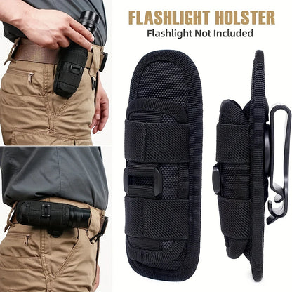 Outdoor Flashlight Pouch Belt Torch Bag Durable Hunting Lighting Accessory Survival Kits 360 Degree Holster Rotary Torch Case