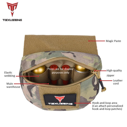 Tactical Molle Chest Rig Drop Dump Pouch Bag For CRM CRX Vest Armor Carrier Storage Hunting Accessories Chest Pouch Lower Belly