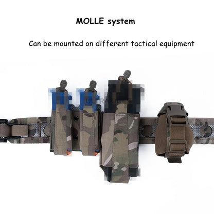 Tactical Compact Grenade Pouch for M67 MOLLE Combat Single Magazine Bag Elastic Hunting Airsoft Training Gear Frag Pouches