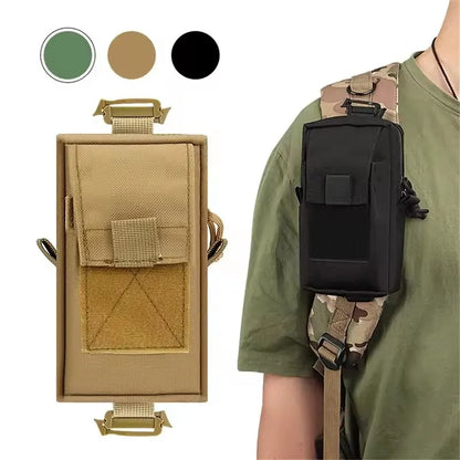 Compact Water Resistant MOLLE Shoulder Strap EDC Bag Multi-function Sundries Storage Pouch Wear-resistant Nylon Phone Flashlight