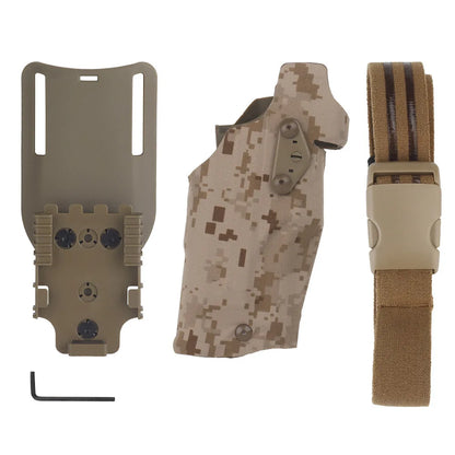 6354DO Tactical Pistol Holster for Glock 17/19 with X300/X300U Flashlight Airsoft -832 ALS Quick Release Leggings Holster