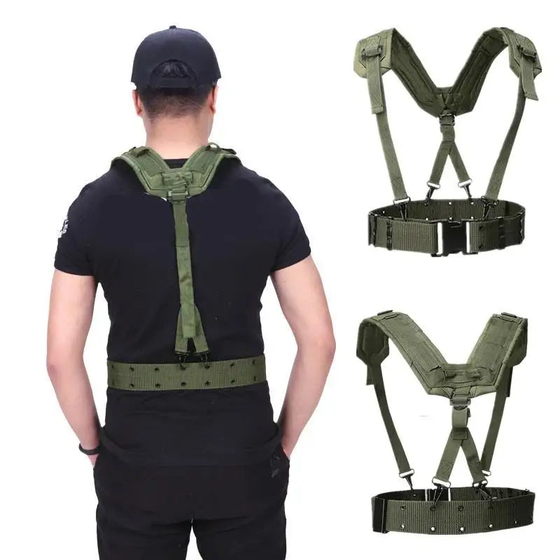 Outdoor Tactical Belt CS Army Fans Combat Belts Military Hunting Accessorios Y Belt Girdle Shoulder Chest Strap Tactico Militar