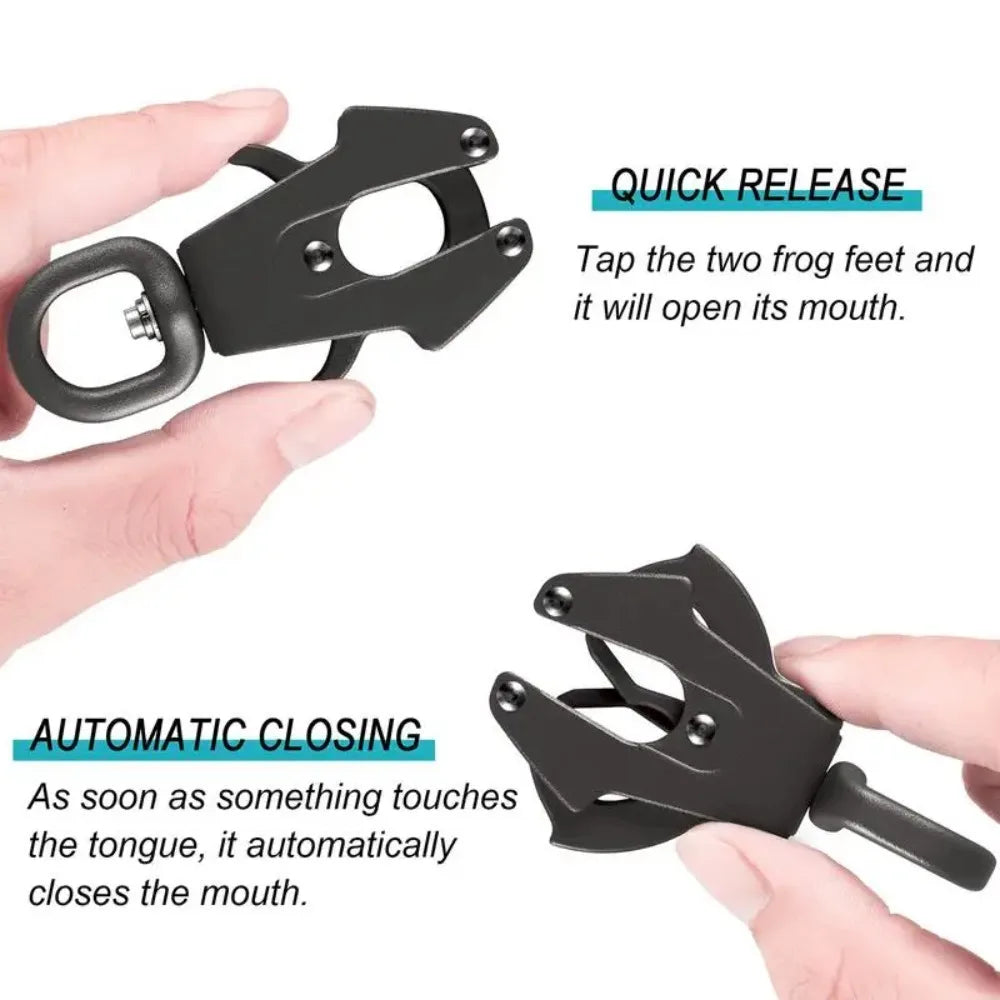 1PC Swivel Frog-Shaped Quick-Release Pet Lead Buckle – Outdoor Hiking Pet Accessories