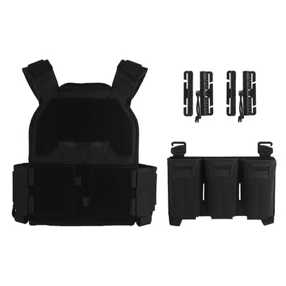 Tactical CS Plate Carrier Airsoft Hunting Vest with MultiCaliber 9MM 6PCS Long Mag / 5.56 Triple Magazine Pouch Hunting Vests
