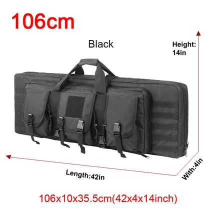 LQARMY 32 38 42 48 inch Tactical Double Rifle Case Molle Rifle Bag Sniper Airsoft Gun Case Backpack Hunting Gun Holster