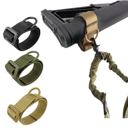 Tactical Gun Sling for Hunting - Adjustable Rifle Shoulder Strap with QD Swivel & D Ring Adapter, Nylon Sling Loop for Outdoor S