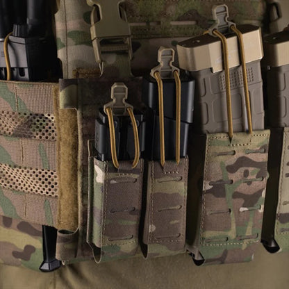 Double 9mm Pistol Mag Pouch  2.0 Holder Pouch MOLLE Panel Portable Airsoft Range Shooting Essentials