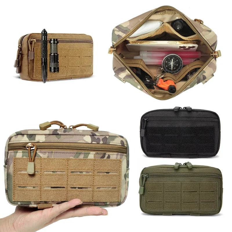 Tactical Molle Cell Phone Pouch EDC Pouch Waist Pack Emergency EMT Utility Tool Pouch First Aid Kit Pouch Hunting Bag