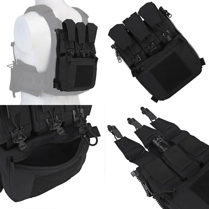 Tactical Multi purpose Bag Tactical Vest for FRO Style V5 Vest Back Panel Double Pouch Zip On Backpack Hunting Hiking