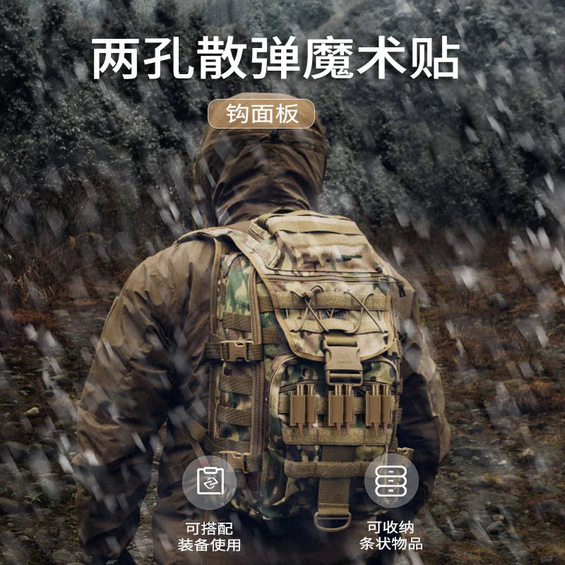 Tactical 2-Round Shell Holder 2 Hole Airsoft Buttstock Ammo Pouch Molle Bullet Magazine Carrier Adhesive Patch