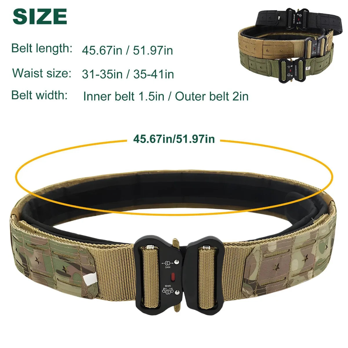 Military Tactical Belt Quick Release Metal Buckle Nylon Combat Waist Belt Multicam Camouflage Outdoor Hunting Airsoft Training