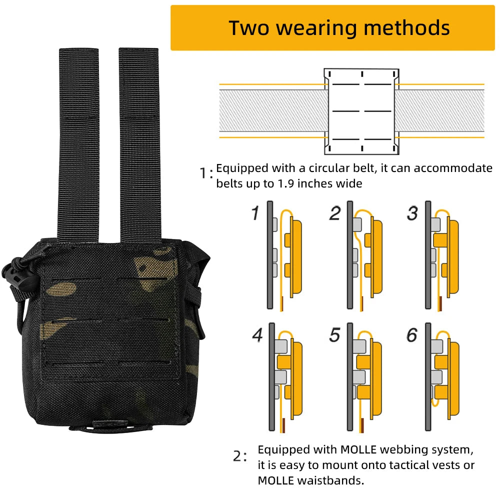 Tactical Frag Grenade Pouch MOLLE Tool Pouch Ultility EDC Mini Waist Storage Bag with Adjustable Function