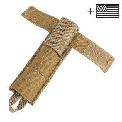 Nylon Radio Antenna Pouch, Portable Cylindrical Storage Bag with MOLLE Strap & Hook-and-Loop Strap for Walkie Talkie Antenna