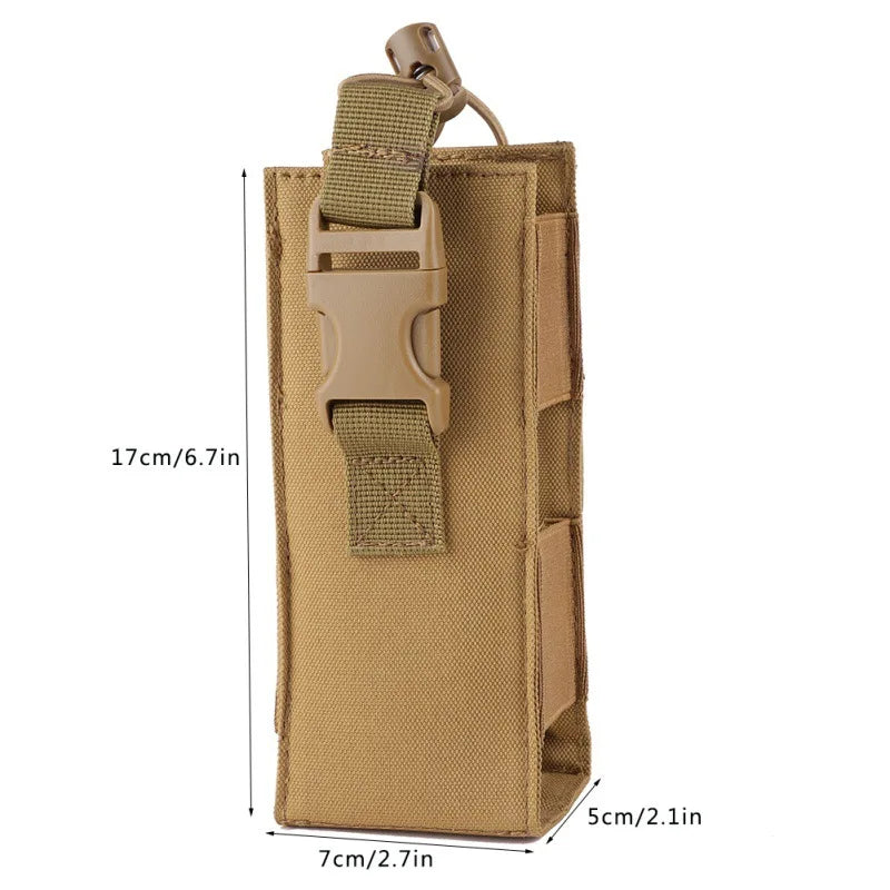 1Pc Tactical Water Bottle Bag Molle Nylon Kettle Pouch Waist Pouch for Outdoor Hunting Hiking Cycling Khaki Green Black