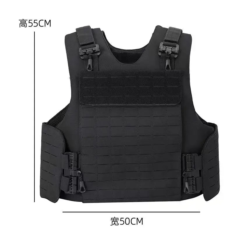 Outdoor Hunting Laser Quick Release Black Tactical Vest CS Quick Release Vest Duty Molle Anti Stab Protective Training Suit